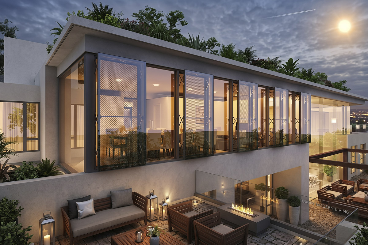 Elegant interior with windows
